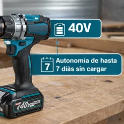 Kit Furadeira e Parafusadeira Titanium 40V Completo + Maleta, Bateria Extra, Base de Carregamento e Jogo de Brocas