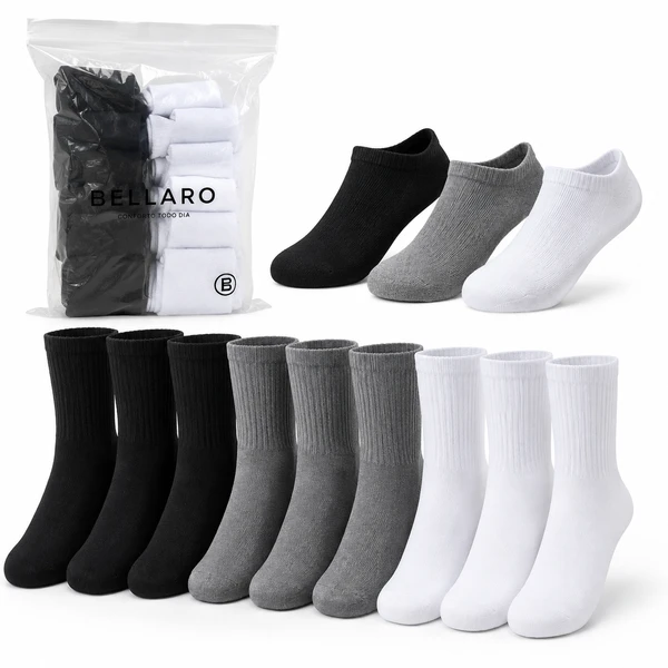 Kit 36 Pares de Meias Masculinas – Estoque para Meses com Mais Economia