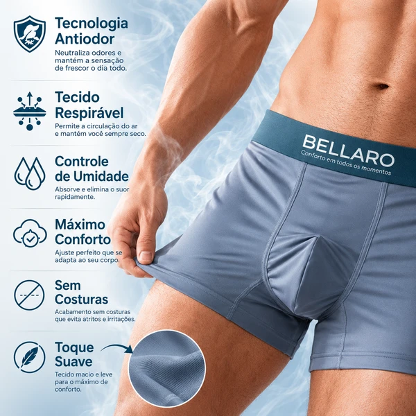 [Leve 10 e Pague 5] Cueca Bóxer Masculina Imperial Antiodor de Seda Gelada Sem Costura (Conforto e Frescor!)