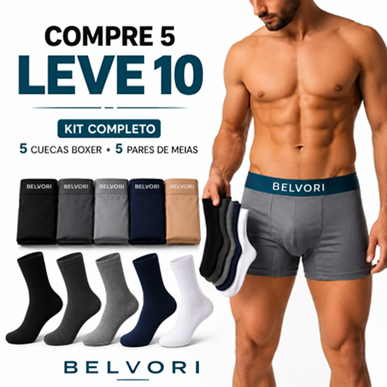 [Leve 10 e Pague 5] Cueca Boxer Masculina Sem Costura em Tecido Gelado | Máximo Conforto