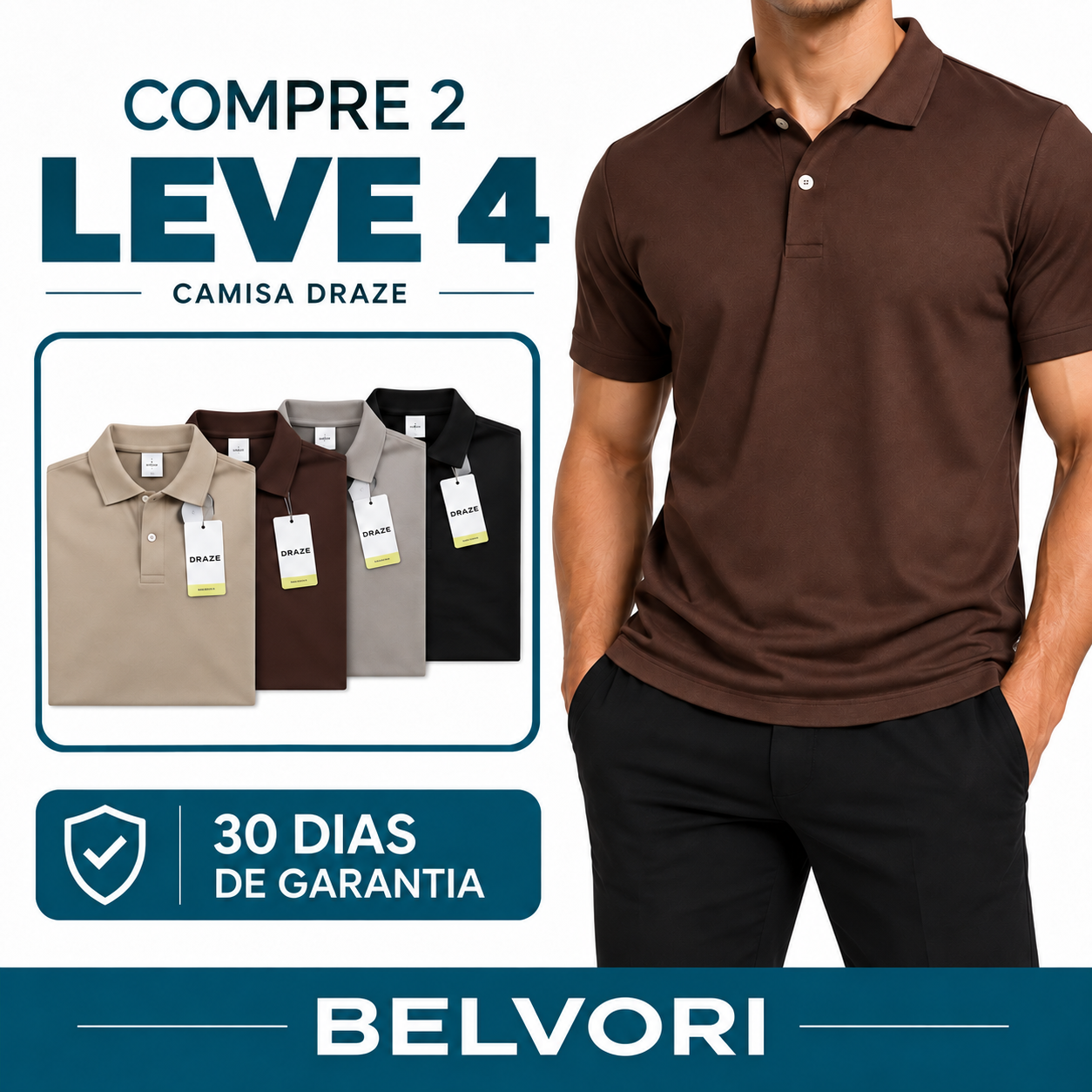 [Compre 2 e Leve 4] Camisa Masculina Daze Premium | Conforto, Elegância e Caimento Perfeito