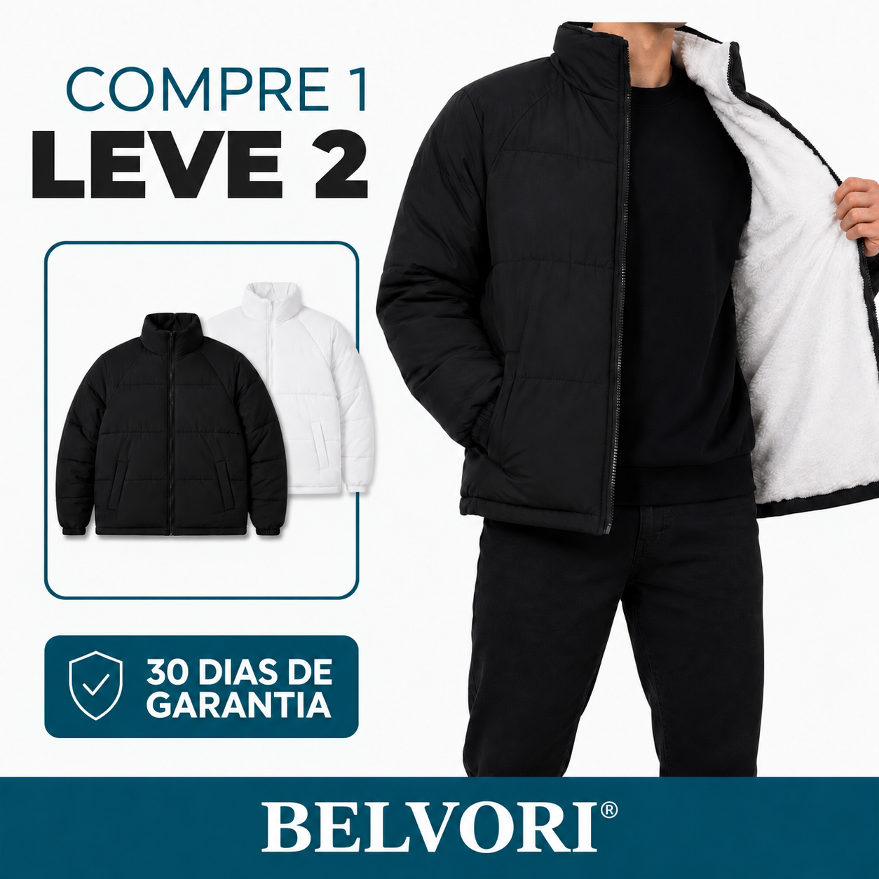 [Leve 2 e Pague 1] Jaqueta Masculina Envox de Tecido Impermeável com Interior Forrado